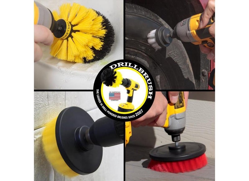 Drillbrush Drill Brush Attachment Set â€“ Power Scrubber Brush for Tub, Tile, Shower, and Grout â€“ All-Purpose Household Cleaning Brushes for Drill, Auto Detailing Brushes - Electric Grout Cleaner Kit - Image 2